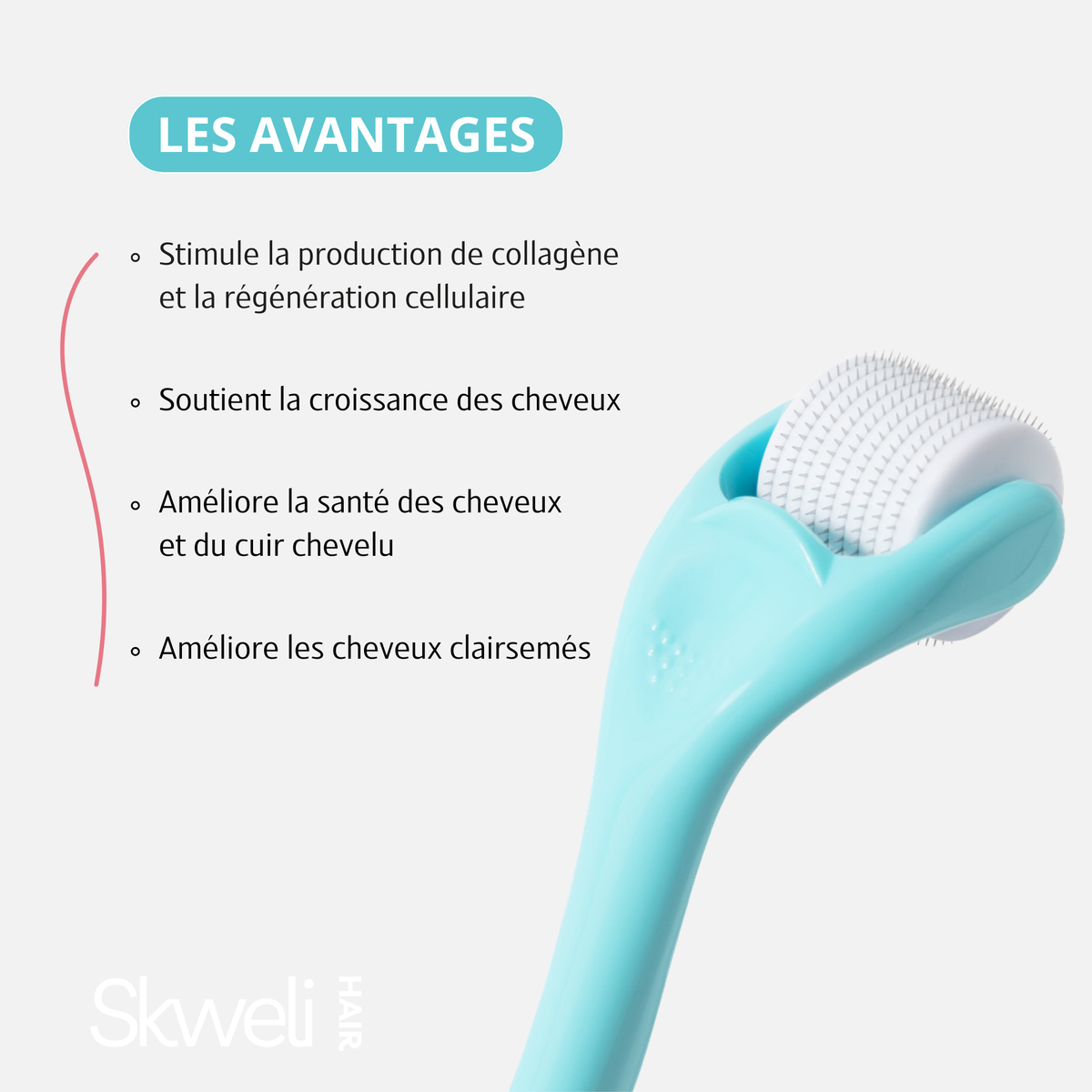 DermaRoller cuir chevelu - pour les cheveux clairsemés